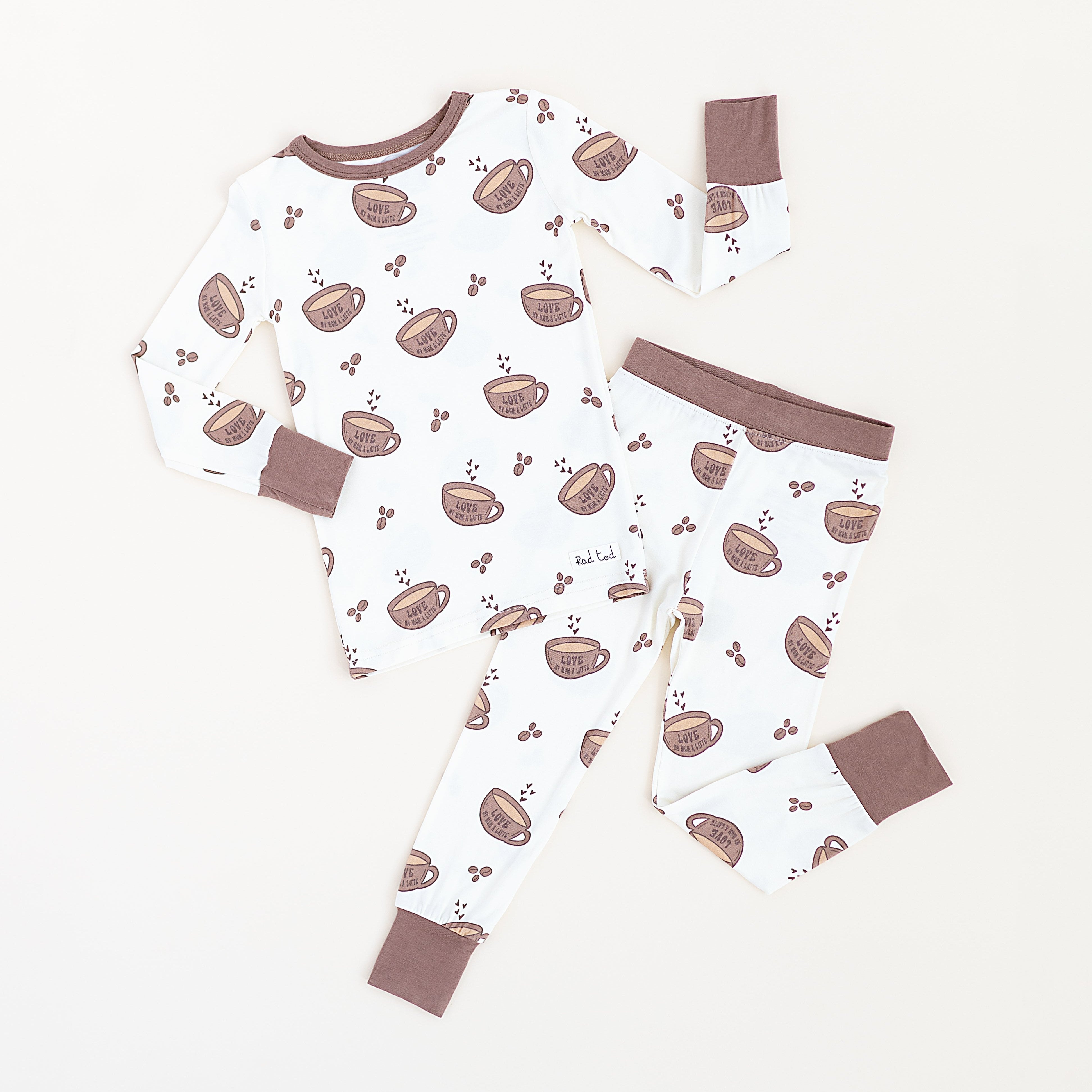 Love My Mom Latte Bamboo Pajamas featuring soft, breathable fabric and a playful design for ultimate comfort and style at bedtime