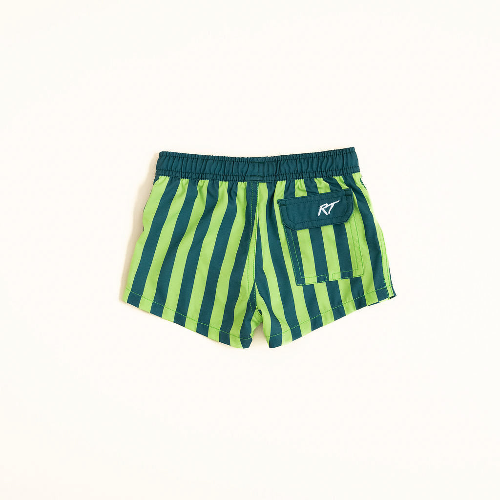 Green Machine swimmie in lime green and dark green checker by rad toddler