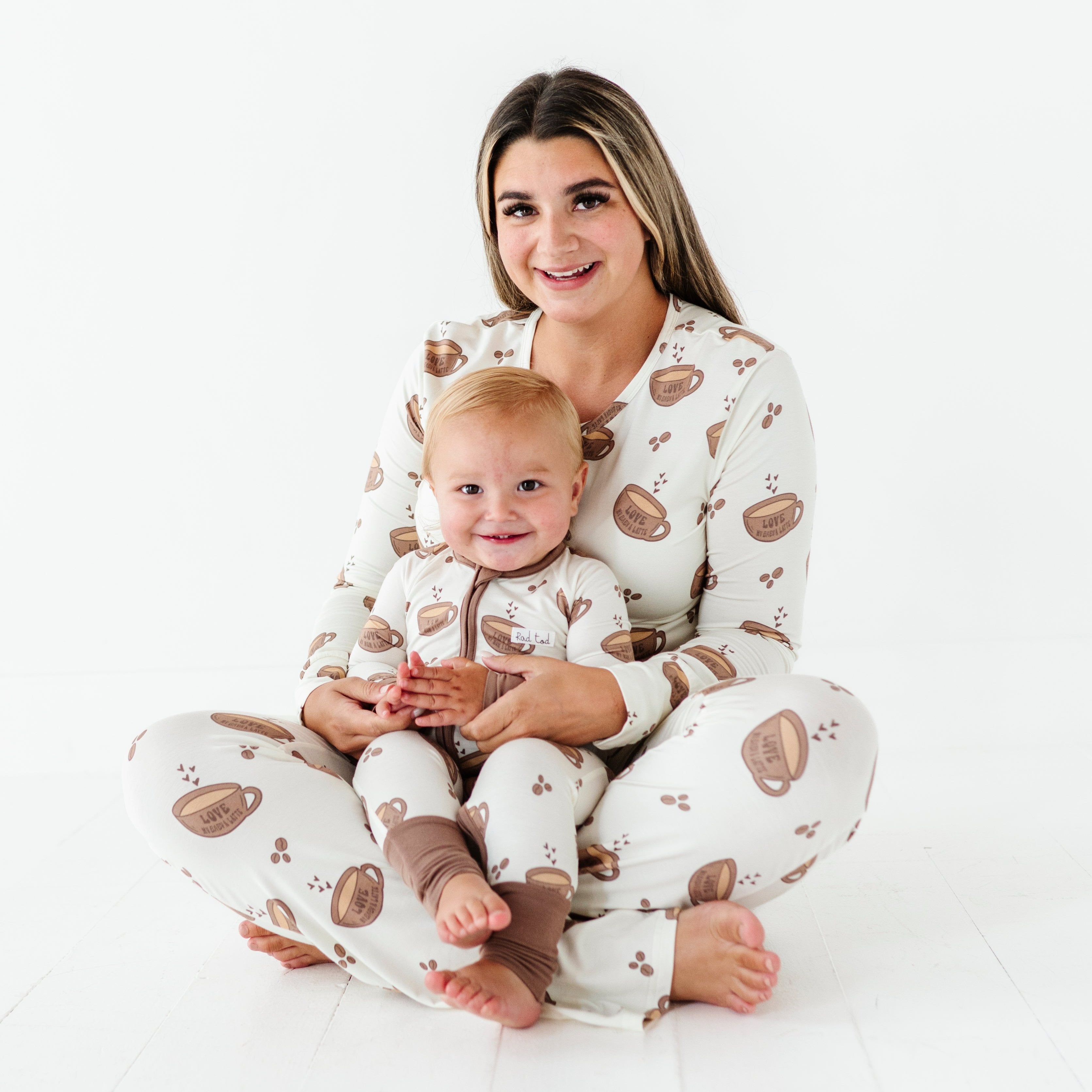 Women’s Love My Baby A Latte Bamboo pajamas featuring soft, eco-friendly bamboo fabric, offering comfort and breathability for everyday wear.