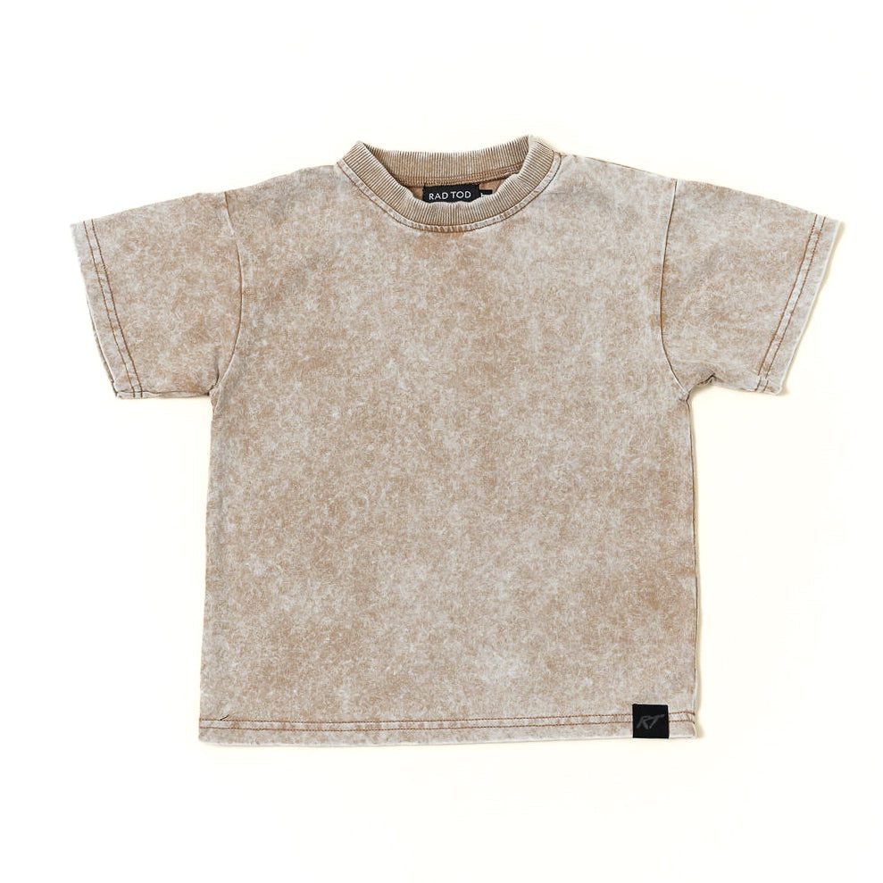 stone washed sand tee shirt by Rad Toddler