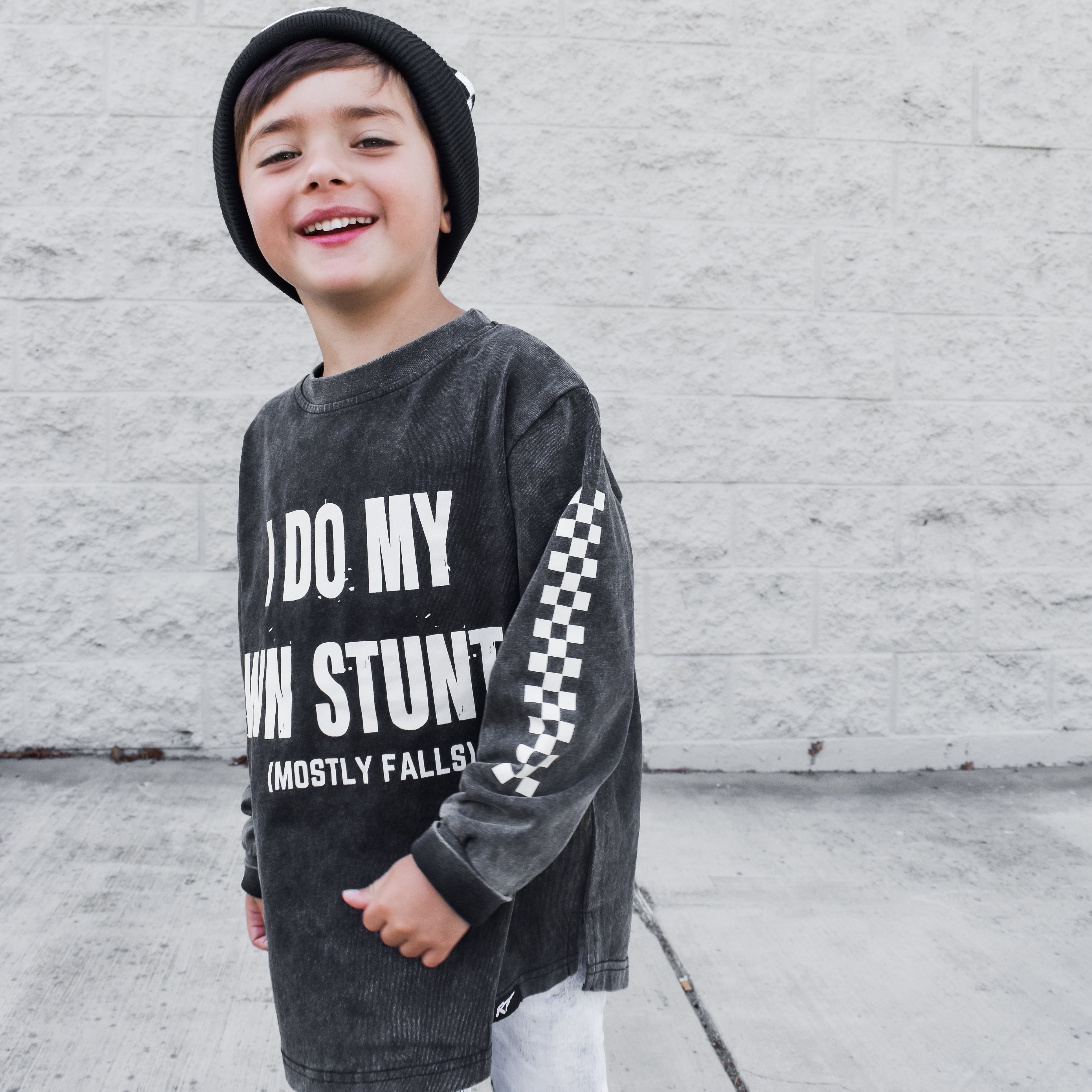 Funny kids graphic shirt – I Do My Own Stunt by rad toddler