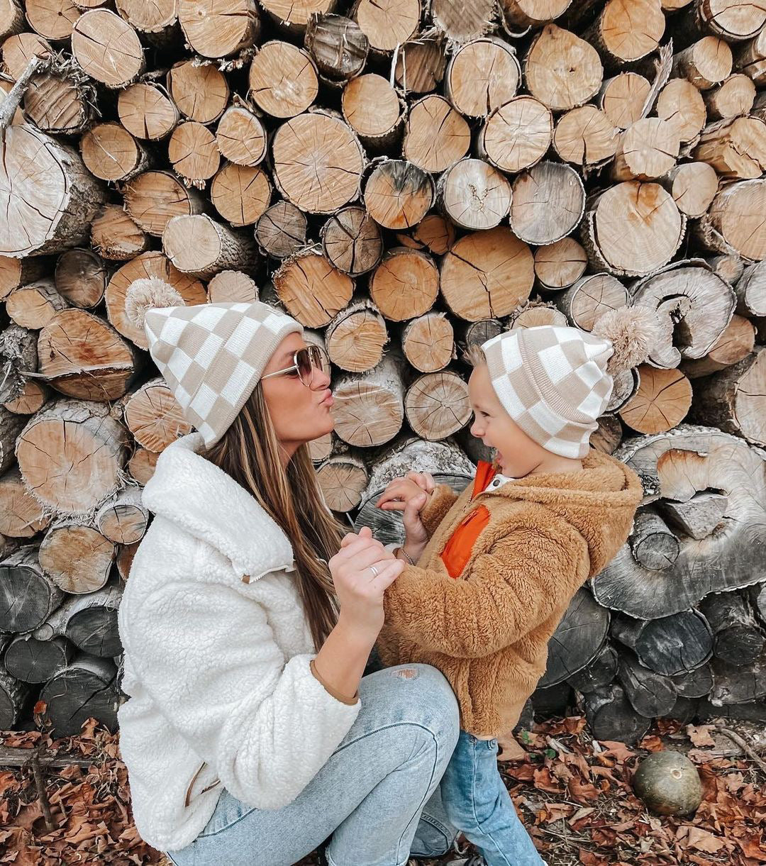 TAN CHECKERED BEANIE – Rad Tod TAN CHECKERED BEANIE – Rad Tod