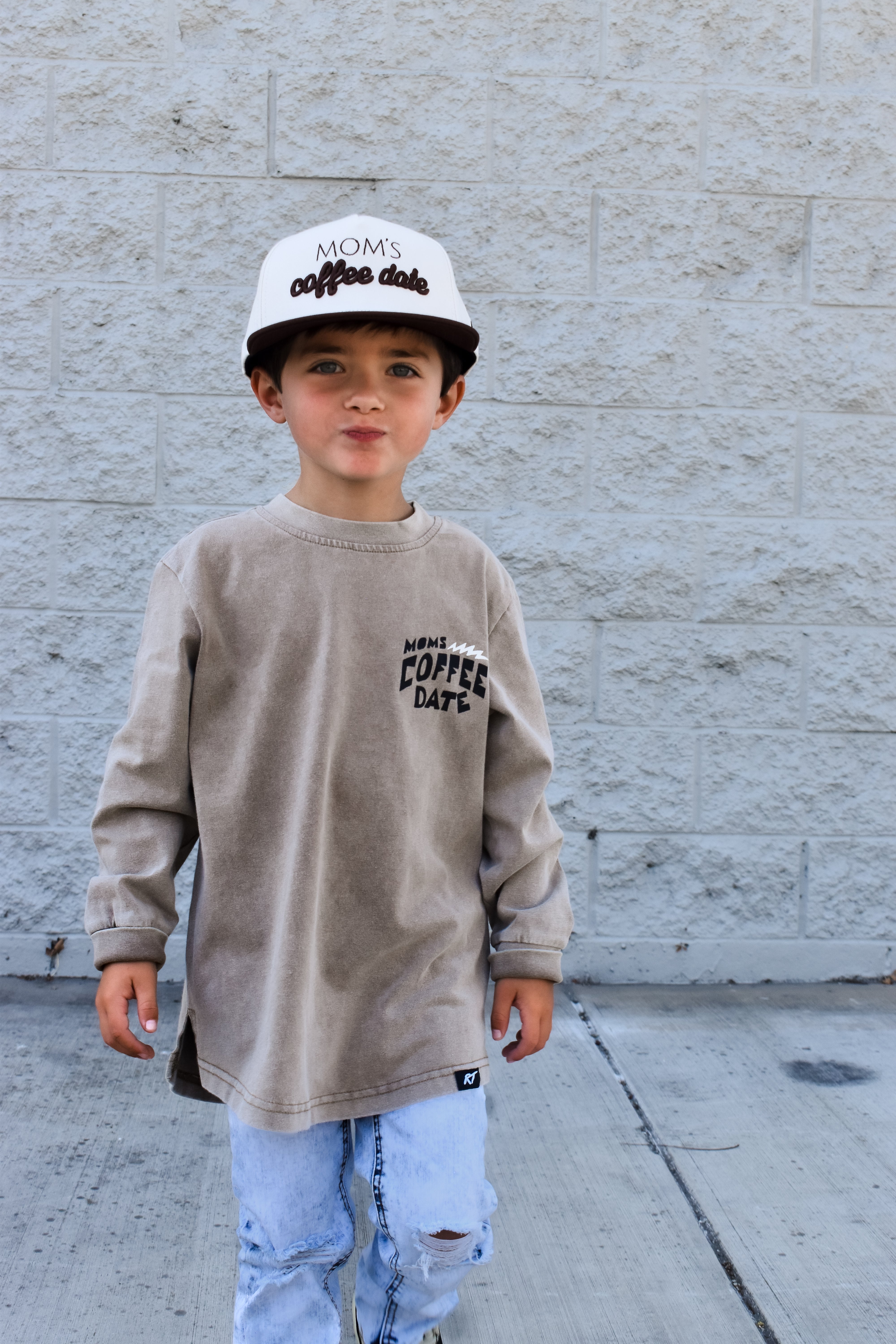 Best-selling Moms Coffee Date shirt now in long sleeve by RAD TODDLER
