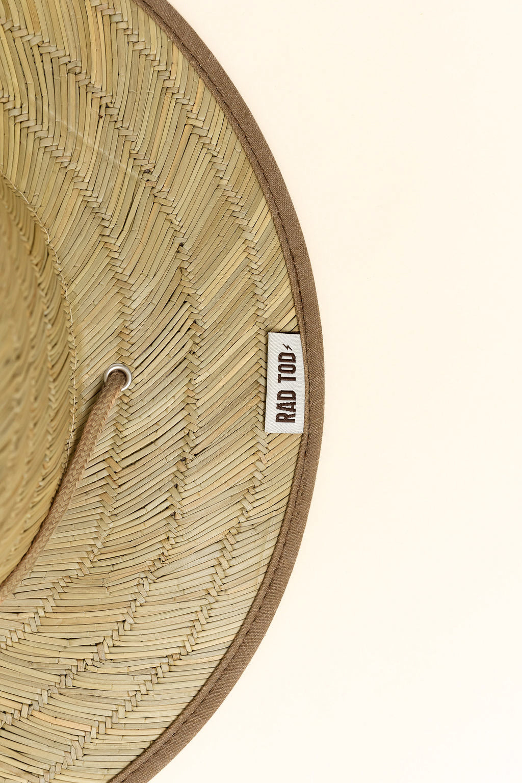 Acid Wash Dune straw hat in natural straw color with acid wash detail under the brim, wide brim providing sun protection for face, ears, and neck by Rad Toddler