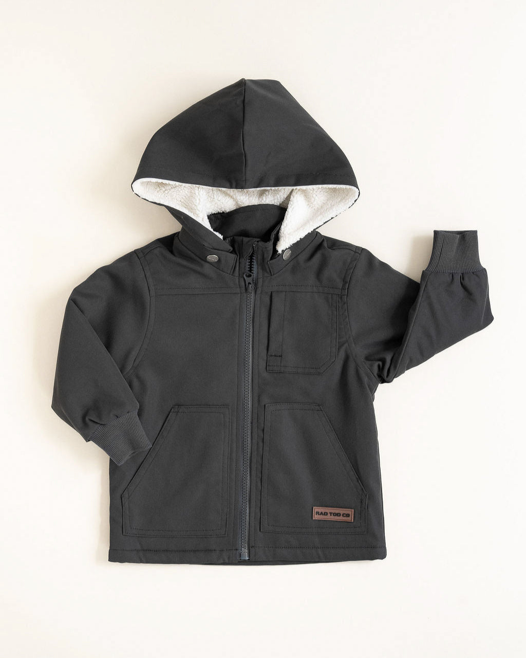 Banxs Jacket in charcoal – premium sherpa-lined jacket with removable hood