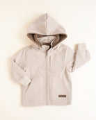 Banxs Jacket in Beige – premium sherpa-lined jacket with removable hood