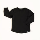Black long-sleeve shirt on a white background