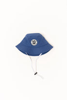 Kids ocean blue bucket hat with adjustable strap
