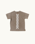 Back graphic I Do My Own Stunts kids shirt in sand