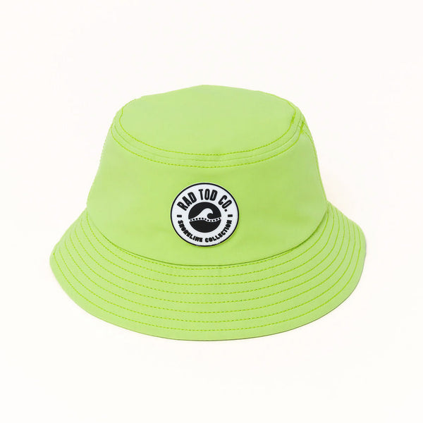 Hi-Vis Lime Waterproof Bucket Hat for Kids | Adjustable Strap Sun