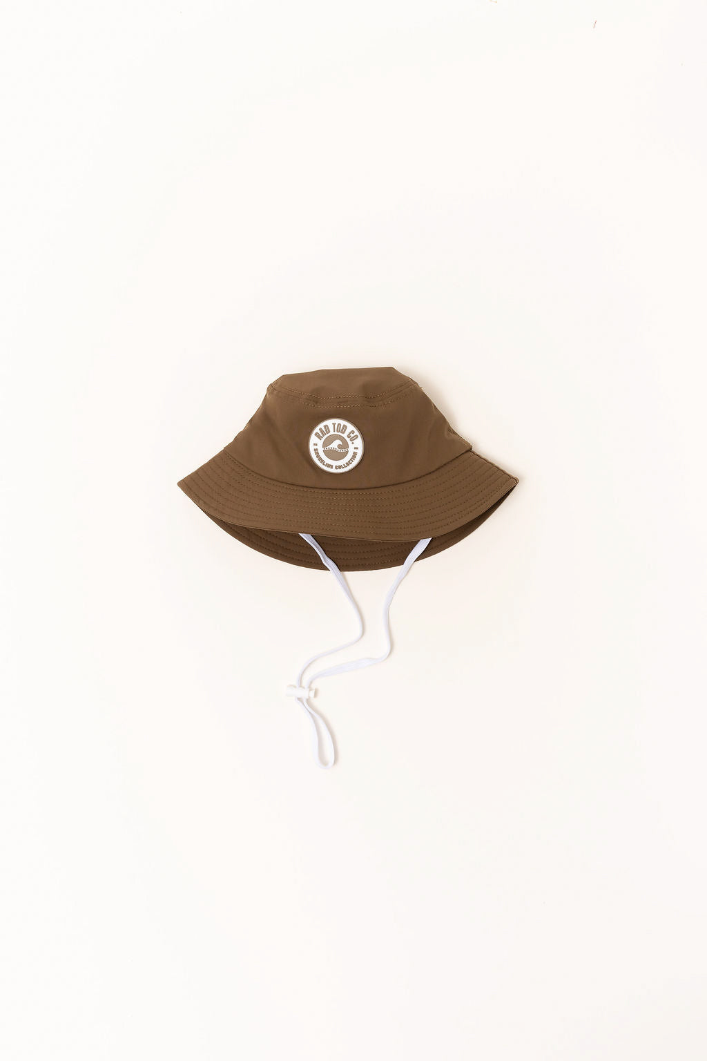 Mocha waterproof kids bucket hat with strap