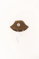 Mocha waterproof kids bucket hat with strap