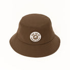 Brown bucket hat with a Rad Tod logo on a white background