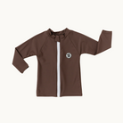 Mocha kids rashguard shirt with zipper UPF 50 swim top