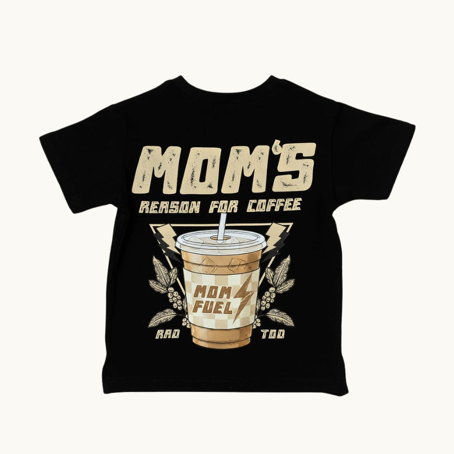 Mom’s Reason for Coffee kids graphic tee