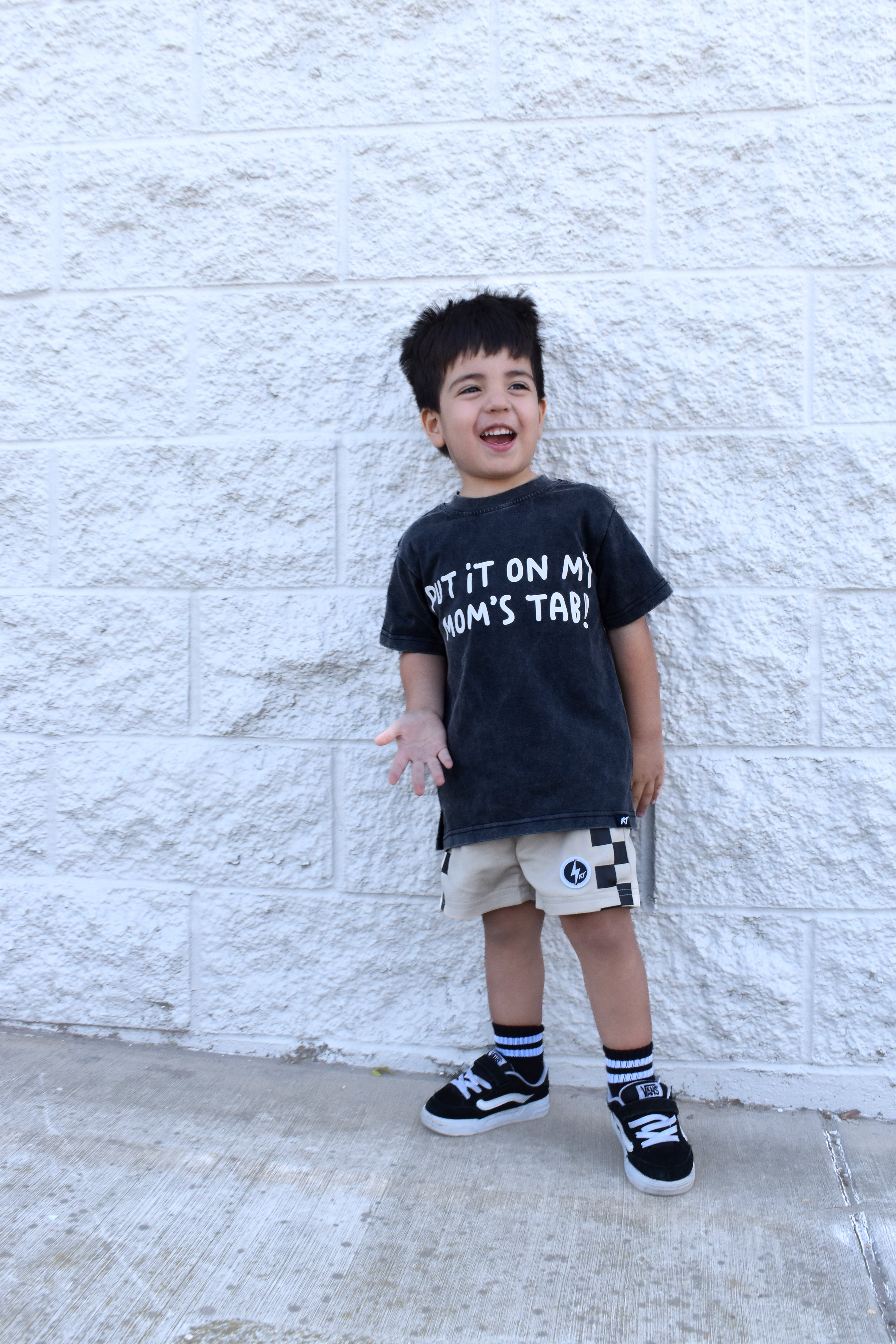 Cute funny kids shirt Put It On My Mom’s Tab design