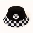 Kids Onyx Raceway waterproof bucket hat black with checkered brim
