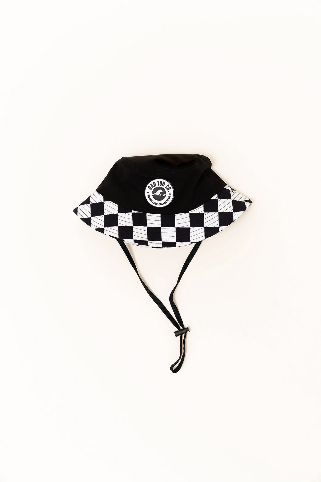 Kids Onyx Raceway waterproof bucket hat black with checkered brim