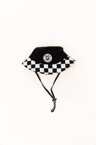 Kids Onyx Raceway waterproof bucket hat black with checkered brim
