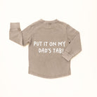 Put It On My Dad’s Tab long sleeve shirt in acid wash beige – back view
