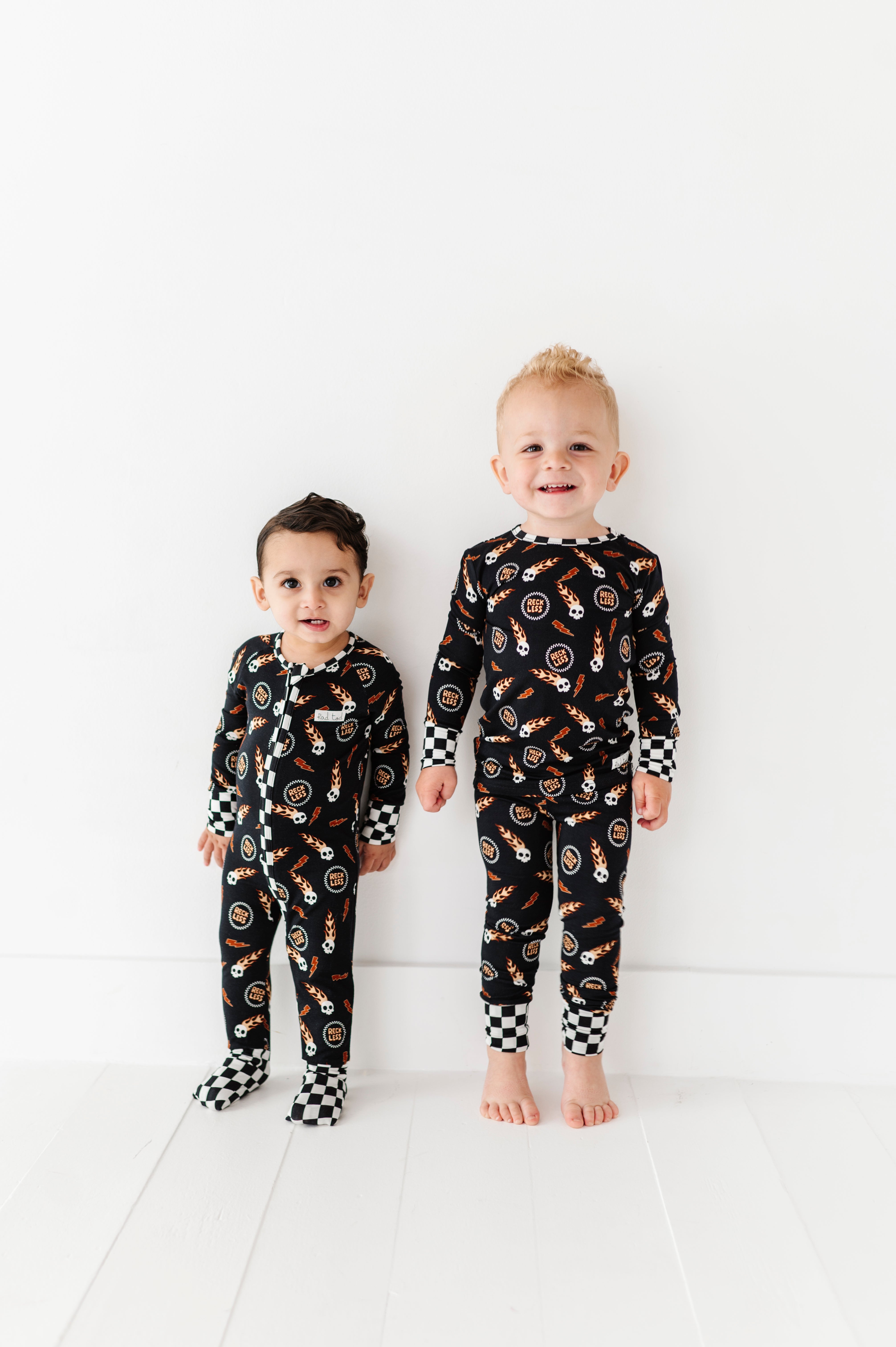 2 boys wearing Reckless bamboo 2-piece set for toddlers featuring bold style and ultimate comfort