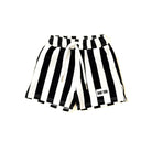 Kids Riviera Stripe Shorts in black with stripe detail made from soft bamboo cotton blend, breathable and comfortable for all-day wear